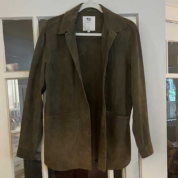 Sezane Jackets & Blazers - Sezane Suede Olive Green Will Jacket